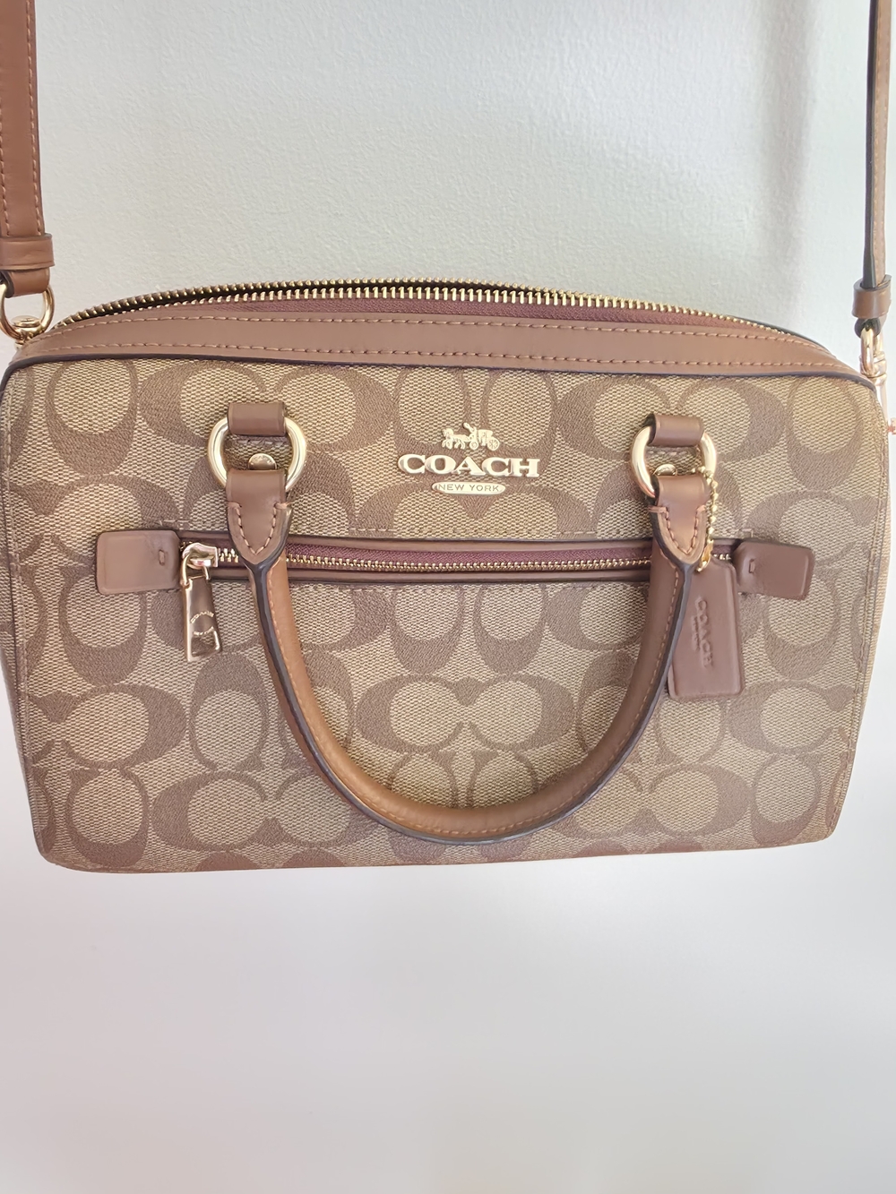 Coach Rowan Dome Satchel with Leather Trim